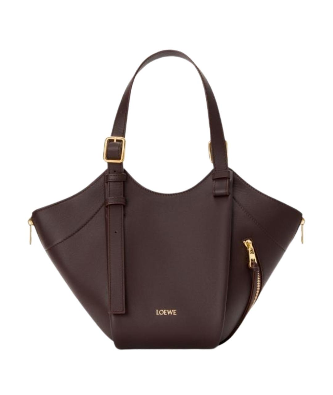 LOEWE Коричневая кожаная сумка тоут, фото 1