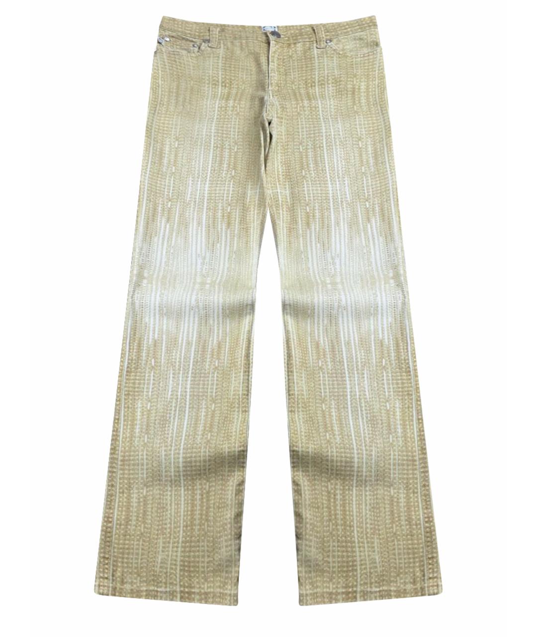 JUST CAVALLI Бежевые хлопковые прямые джинсы, фото 1