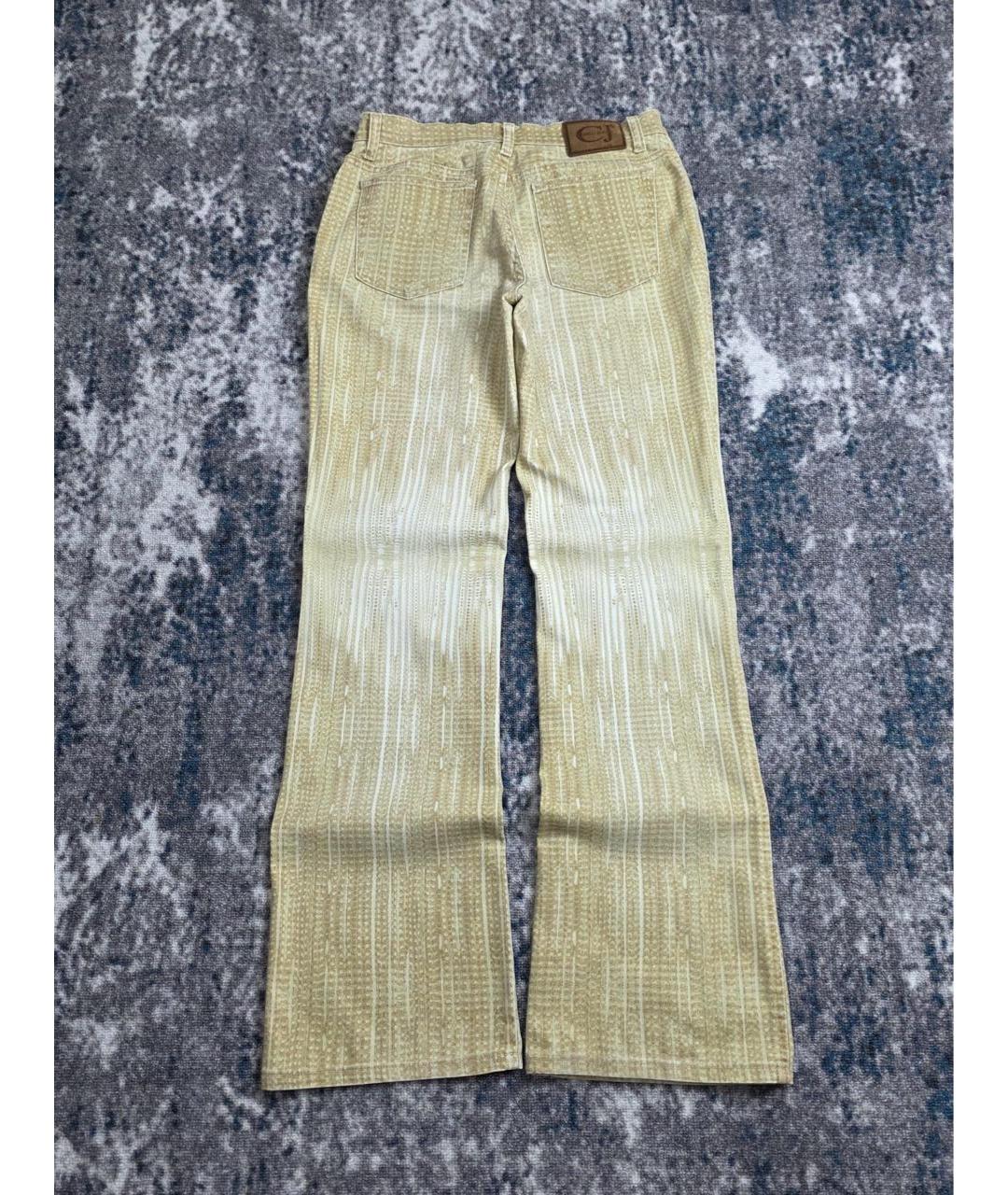 JUST CAVALLI Бежевые хлопковые прямые джинсы, фото 2