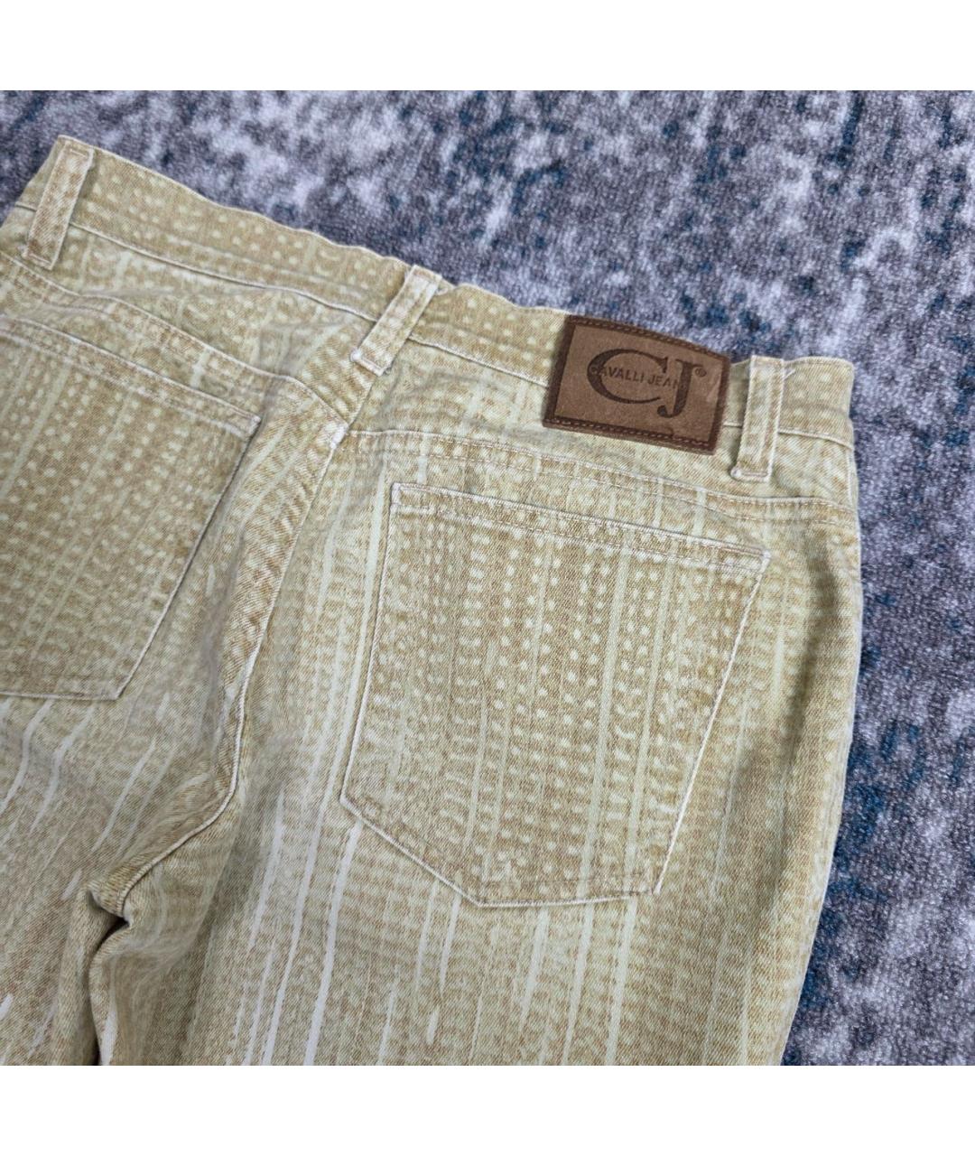 JUST CAVALLI Бежевые хлопковые прямые джинсы, фото 6