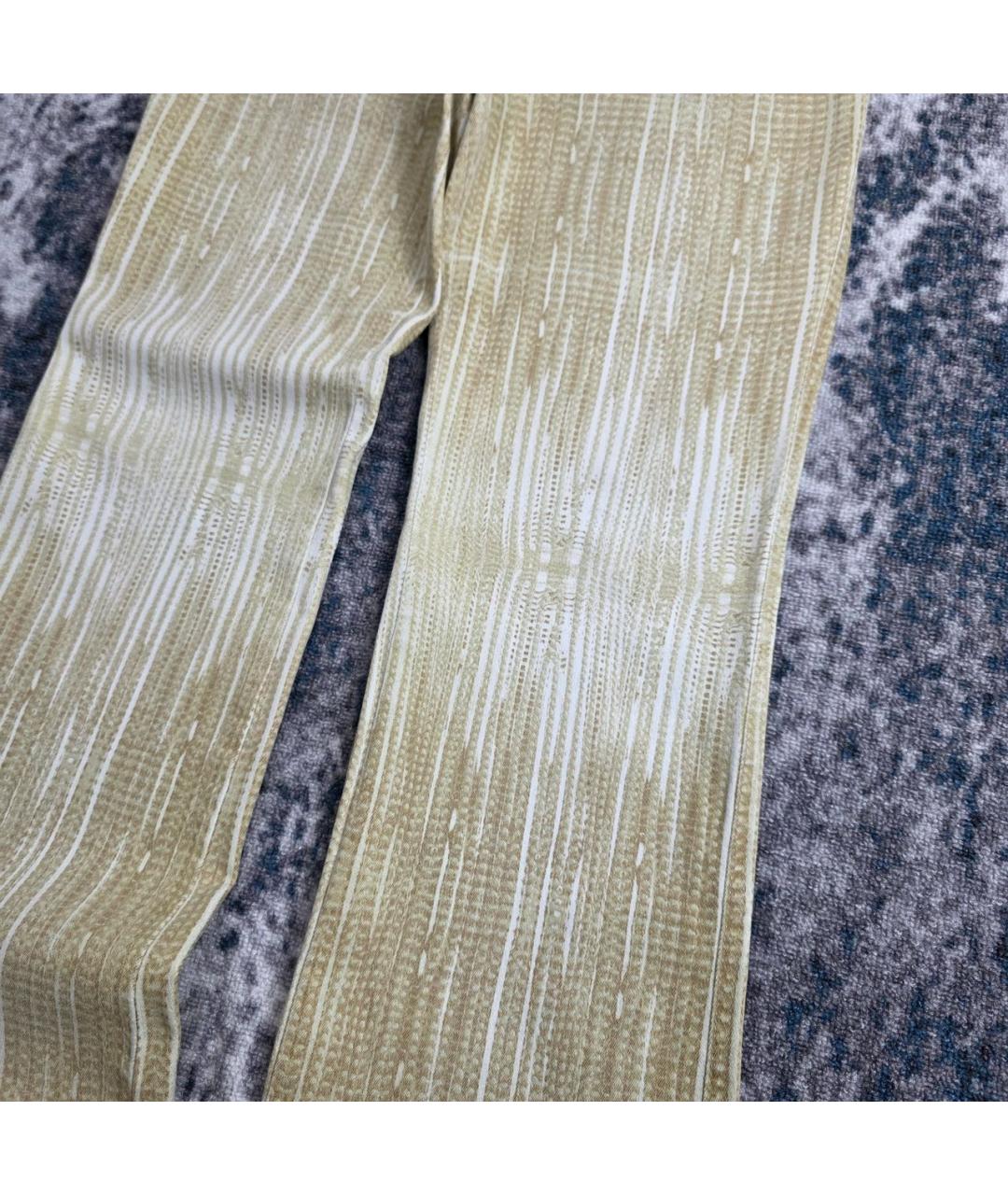 JUST CAVALLI Бежевые хлопковые прямые джинсы, фото 3