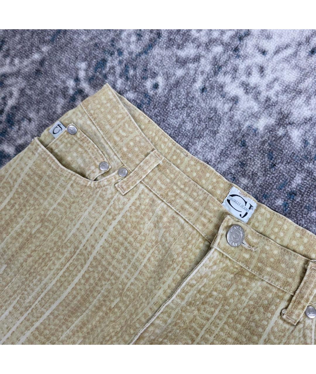 JUST CAVALLI Бежевые хлопковые прямые джинсы, фото 4