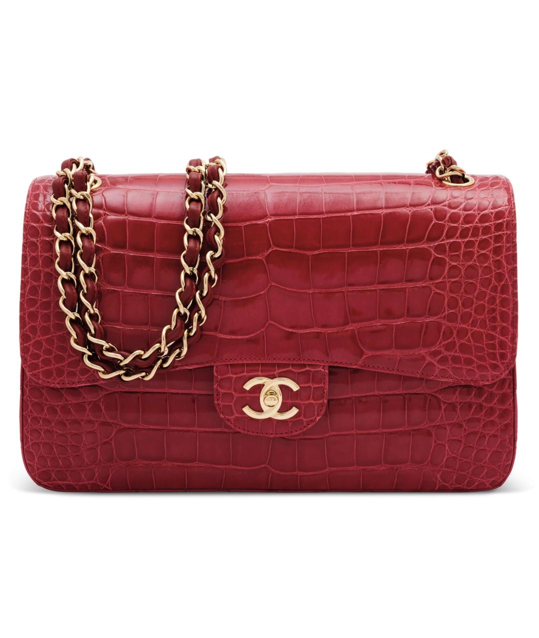 CHANEL Красная сумка через плечо из экзотической кожи, фото 4