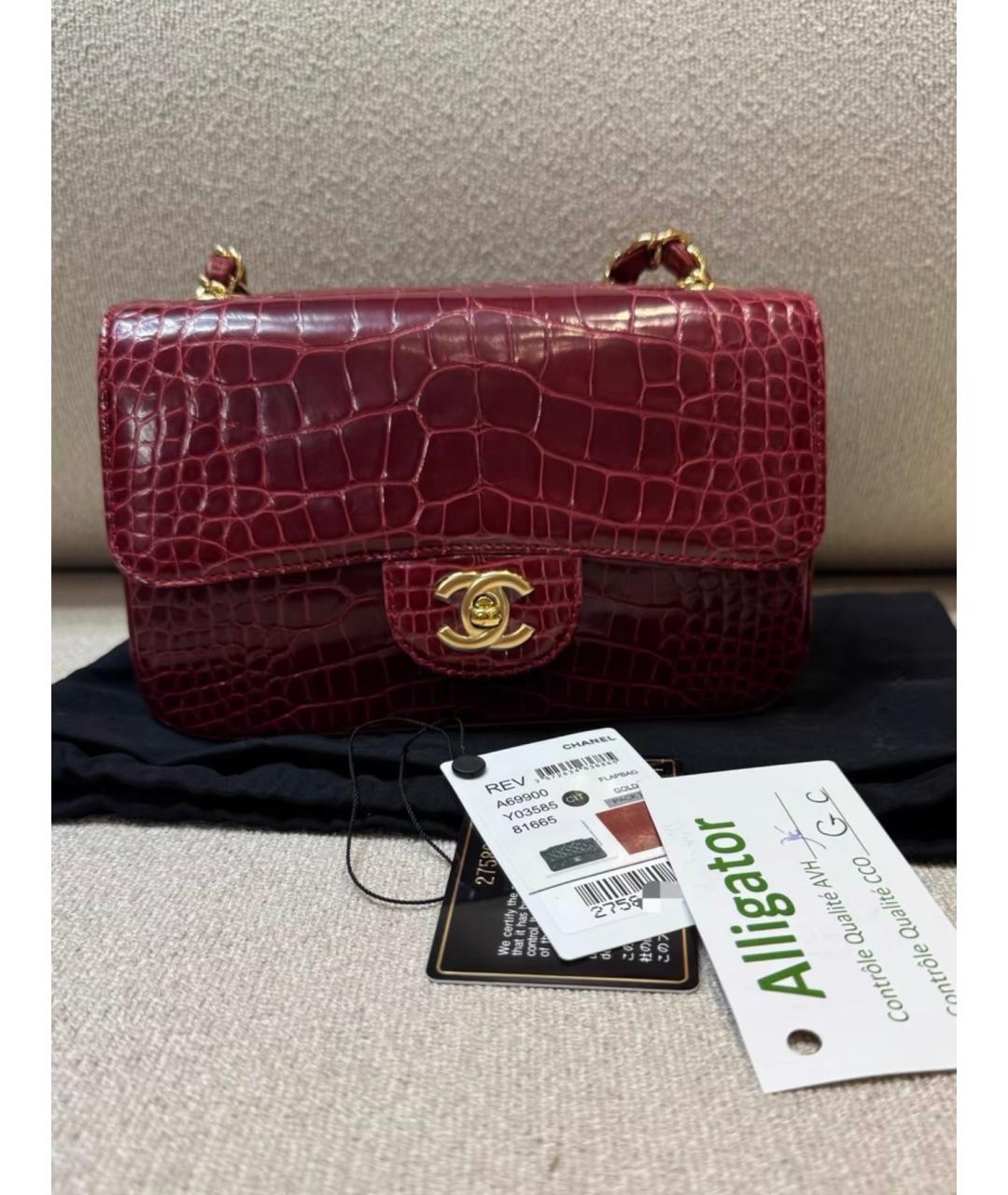 CHANEL Красная сумка через плечо из экзотической кожи, фото 2