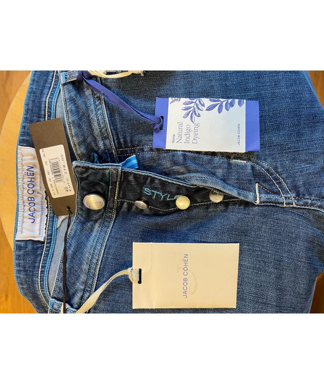 JACOB COHEN Синие хлопковые прямые джинсы, фото 4