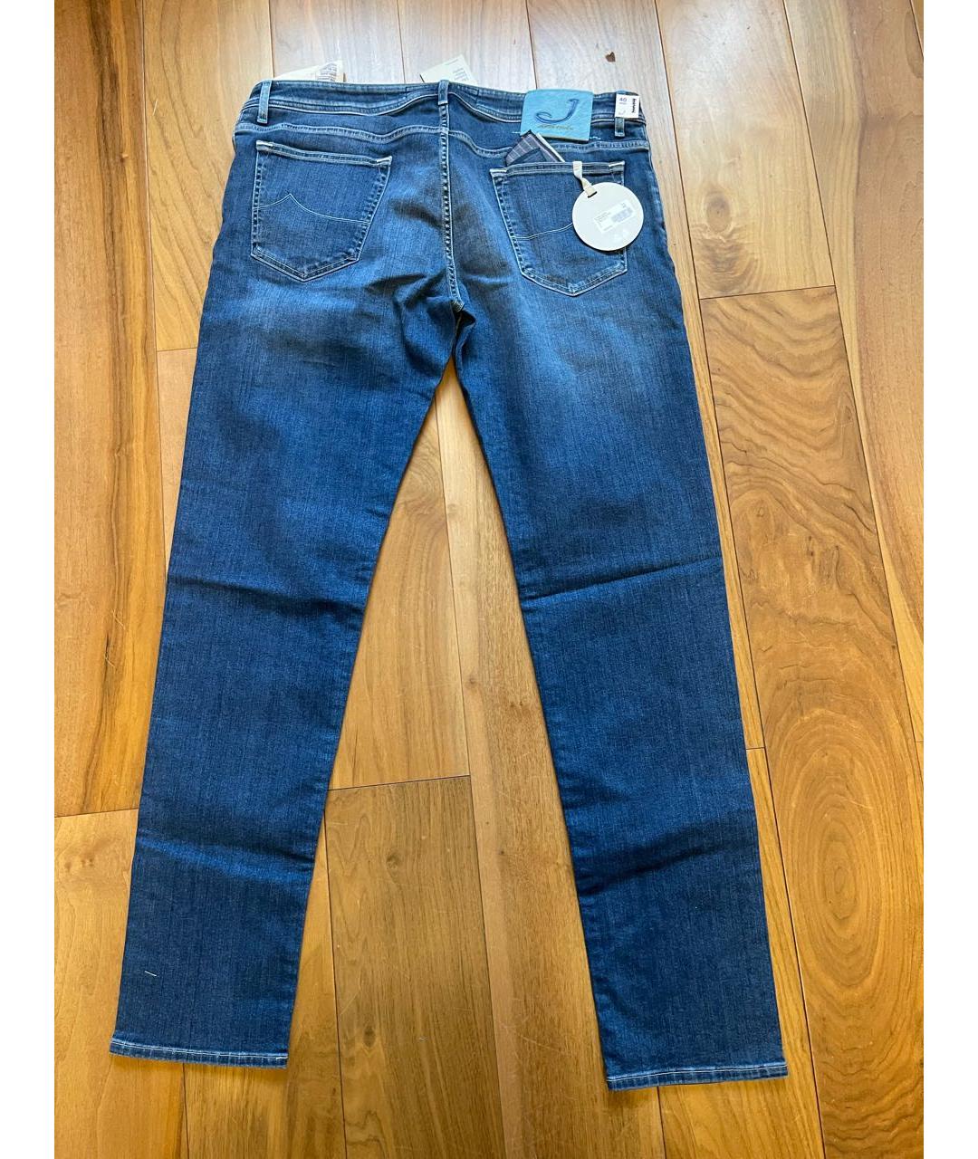 JACOB COHEN Синие хлопковые прямые джинсы, фото 2