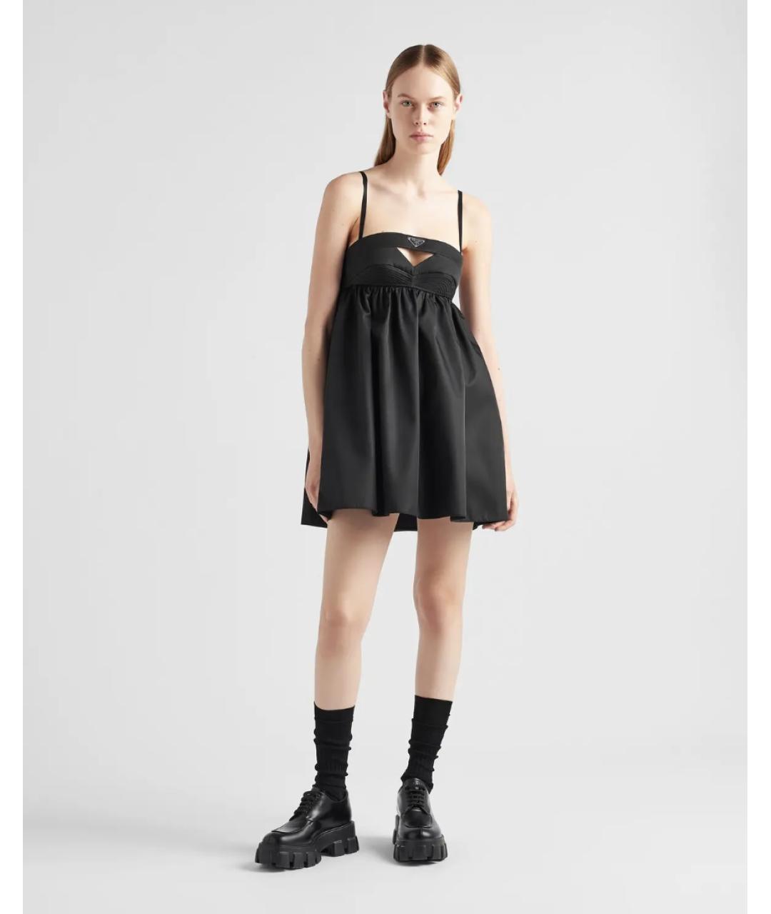 PRADA Черное полиамидовое коктейльное платье, фото 4