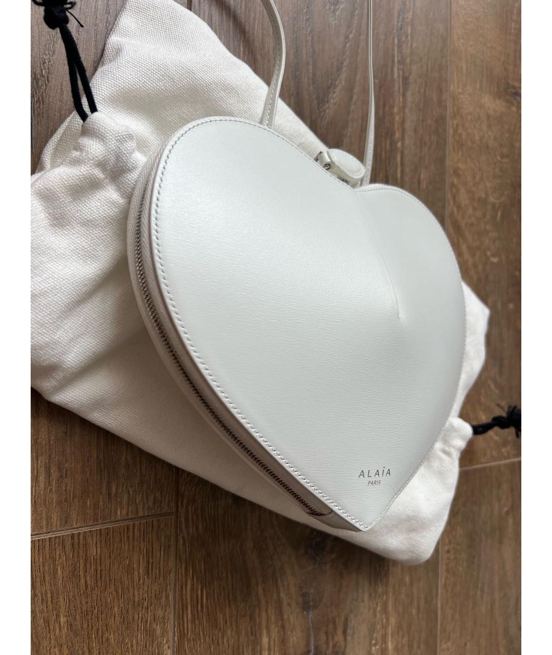 ALAIA Белая кожаная сумка через плечо, фото 3