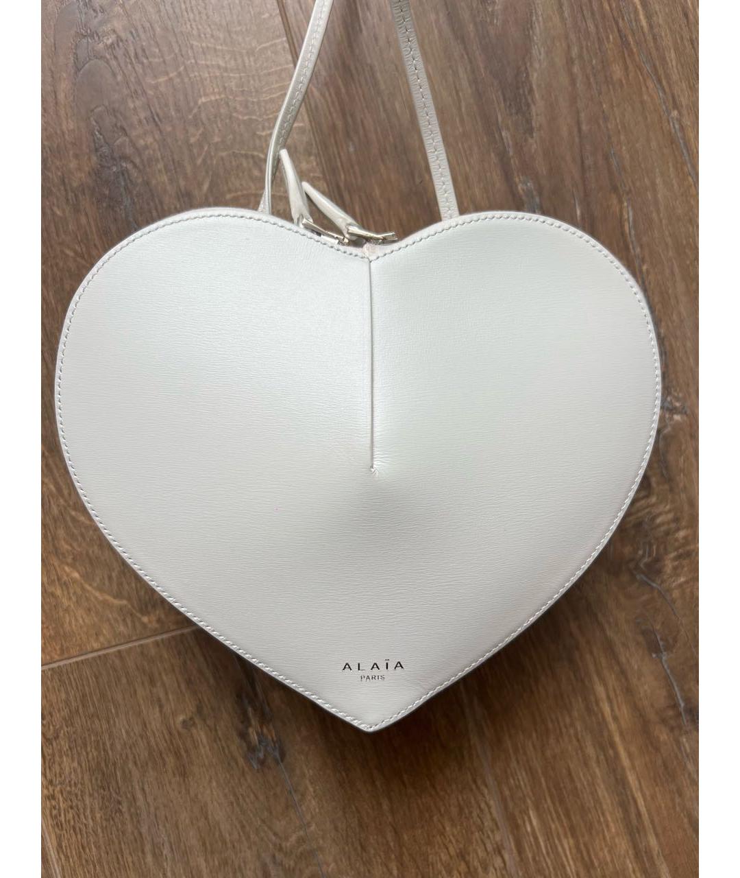 ALAIA Белая кожаная сумка через плечо, фото 2