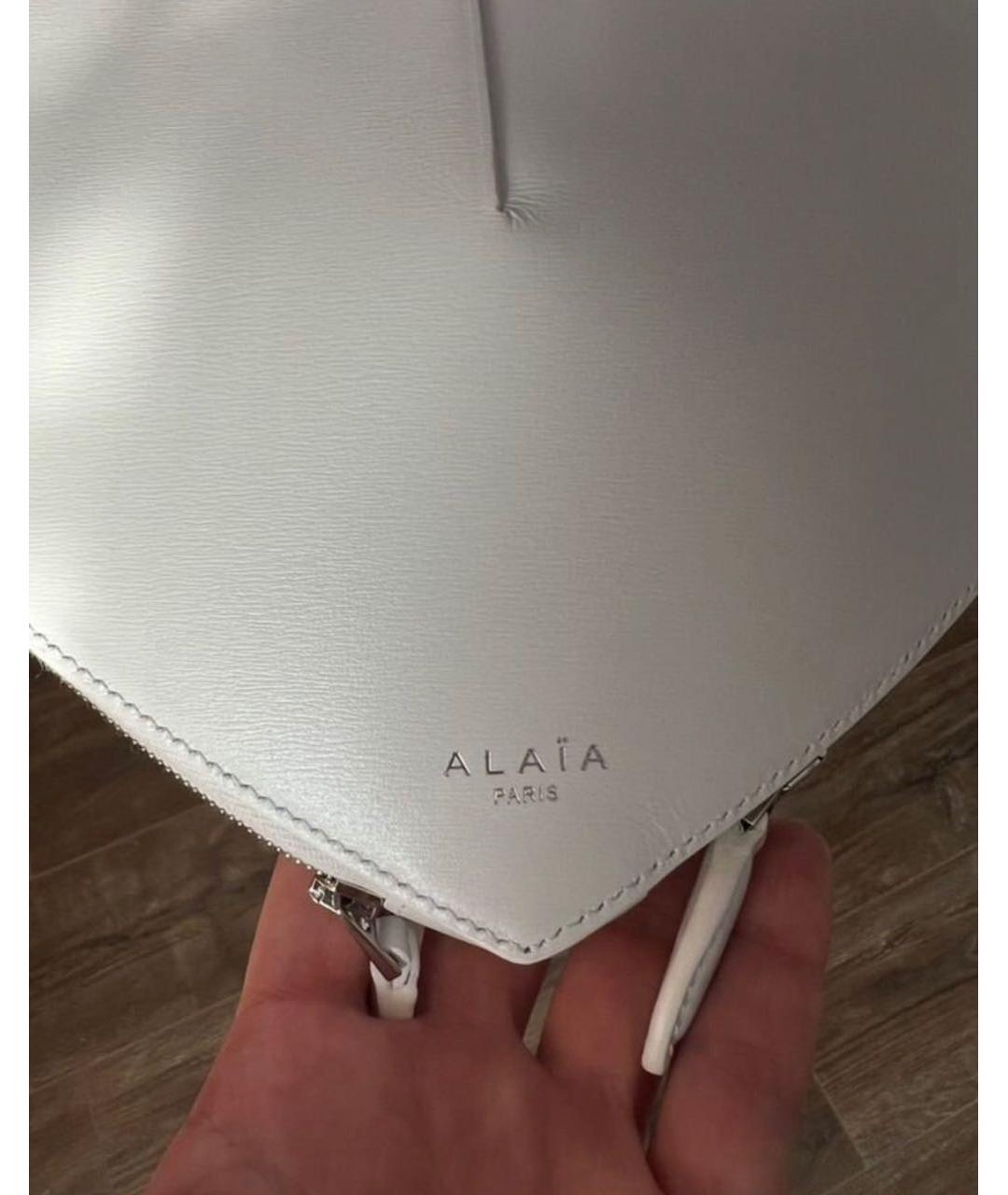 ALAIA Белая кожаная сумка через плечо, фото 7