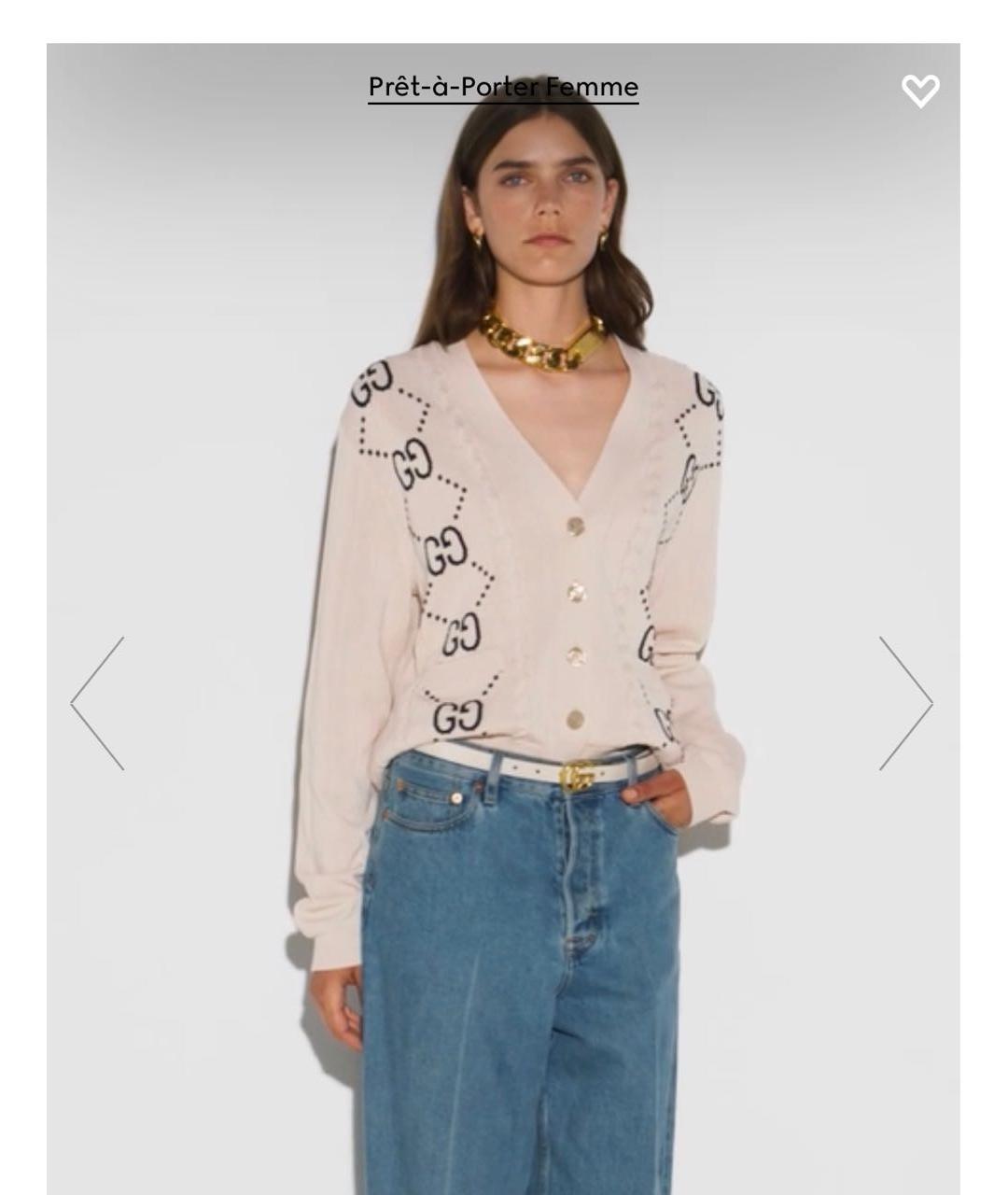 GUCCI Бежевый хлопковый кардиган, фото 7