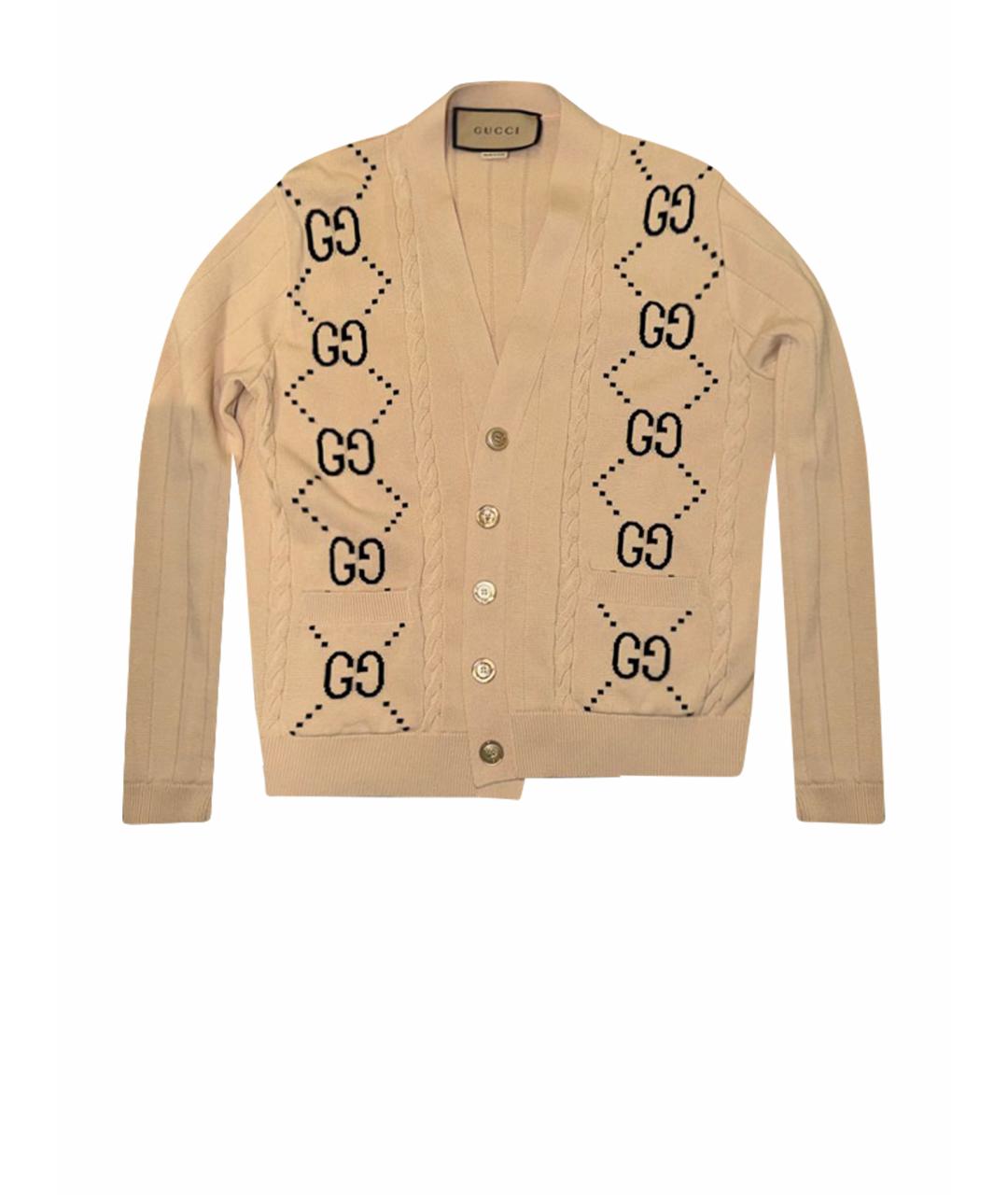 GUCCI Бежевый хлопковый кардиган, фото 1