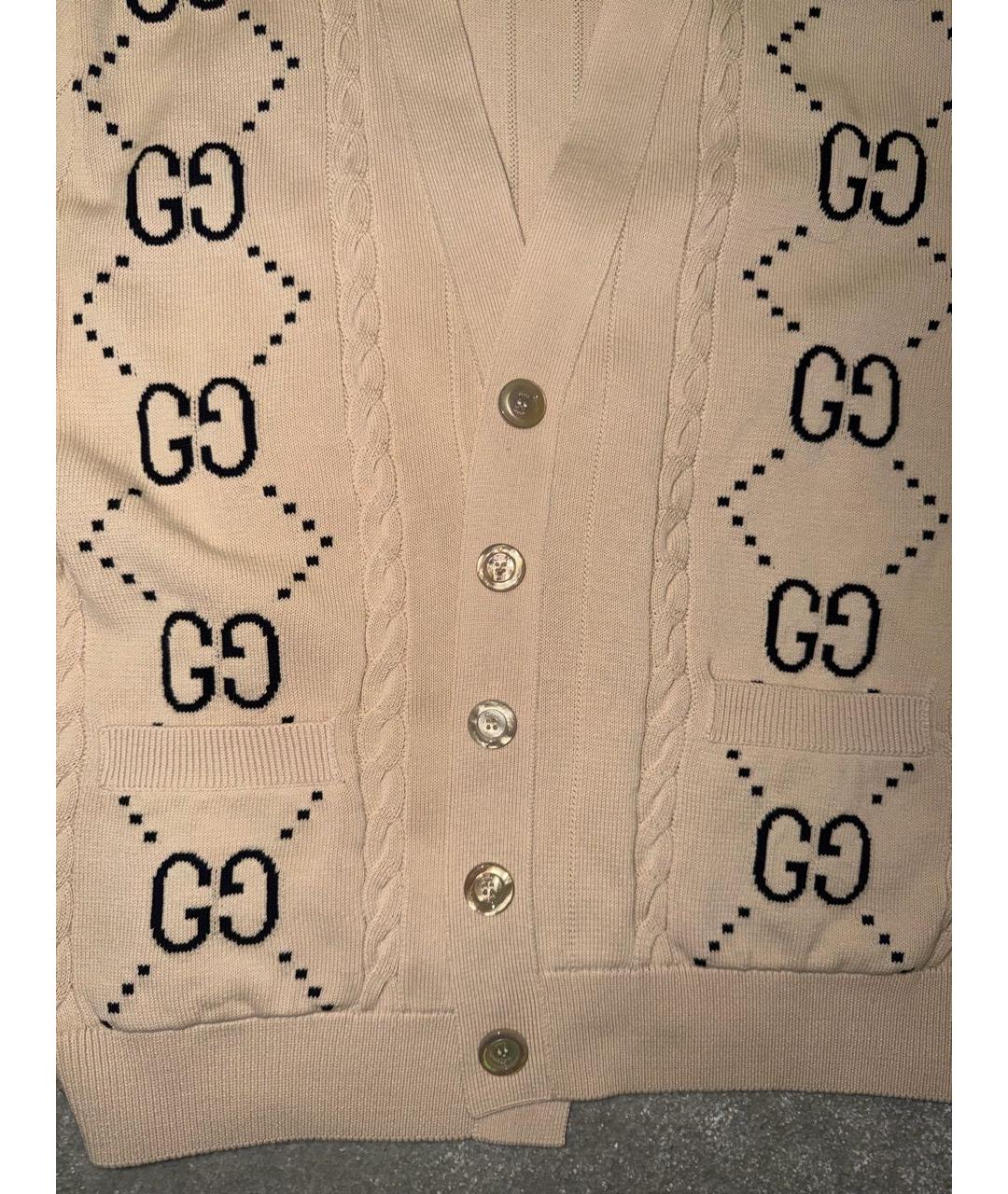 GUCCI Бежевый хлопковый кардиган, фото 4