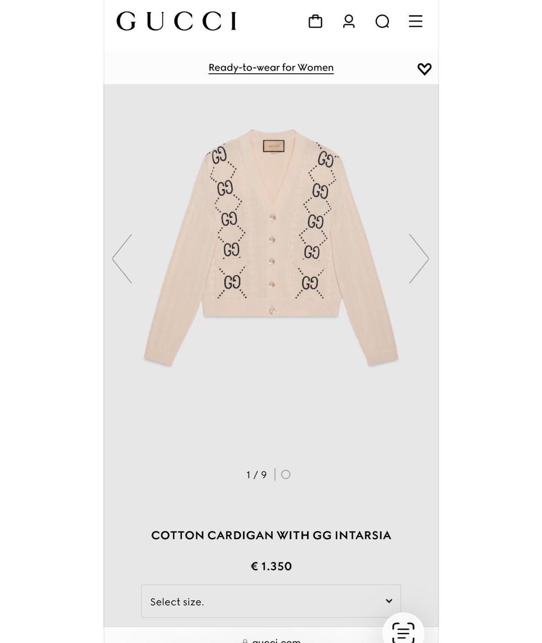 GUCCI Бежевый хлопковый кардиган, фото 6