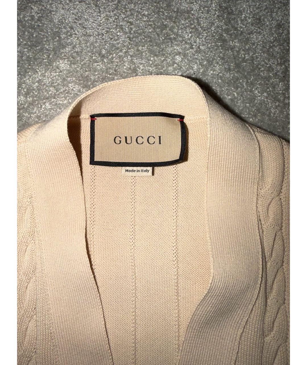 GUCCI Бежевый хлопковый кардиган, фото 3