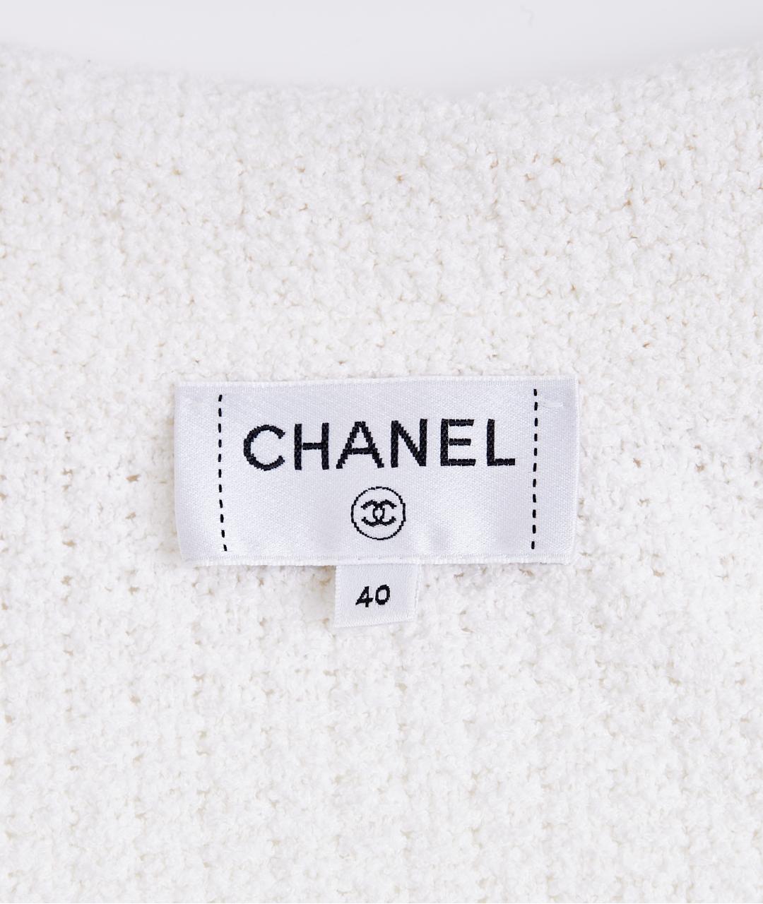 CHANEL Белый хлопковый жакет/пиджак, фото 4
