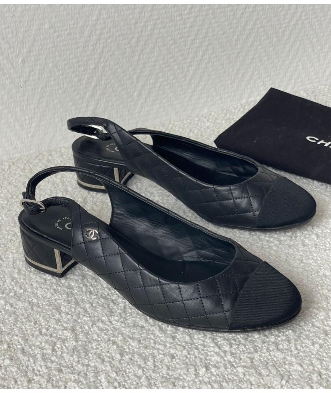 CHANEL Черные кожаные туфли, фото 2