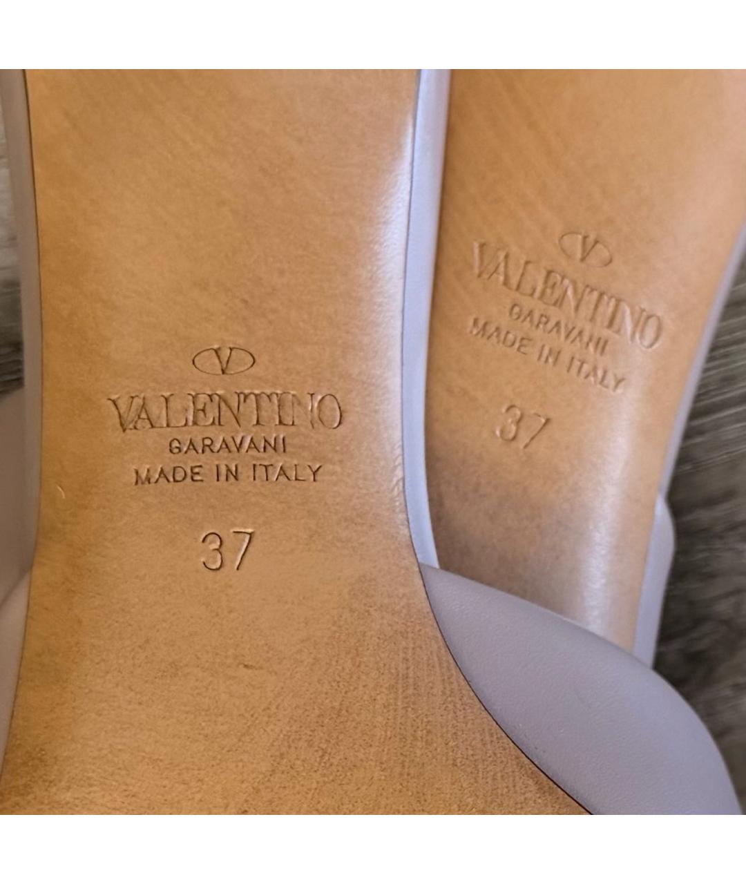 VALENTINO Бежевые кожаные мюли, фото 5