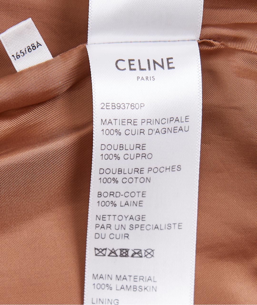CELINE Коричневая кожаная куртка, фото 6