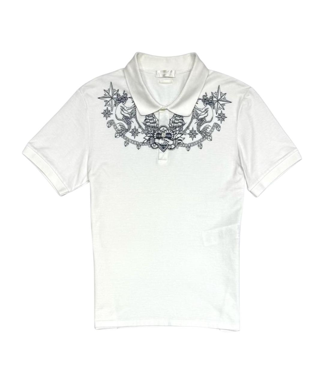 ALEXANDER MCQUEEN Белое хлопковое поло с коротким рукавом, фото 1