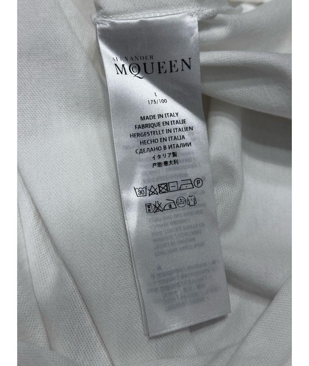 ALEXANDER MCQUEEN Белое хлопковое поло с коротким рукавом, фото 6