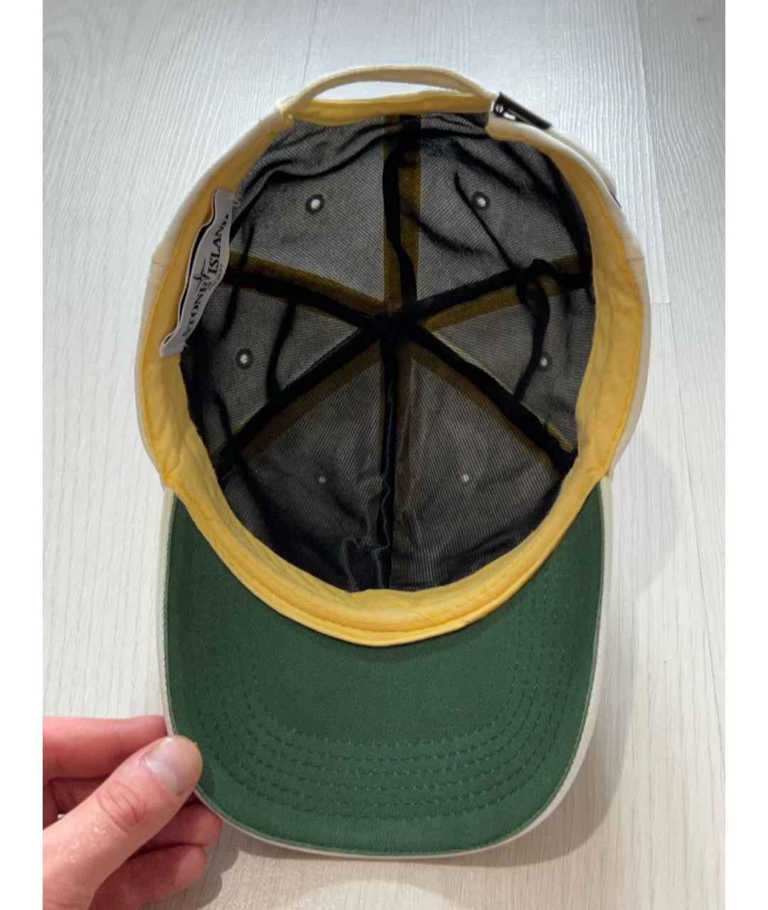 STONE ISLAND Белая хлопковая кепка, фото 5