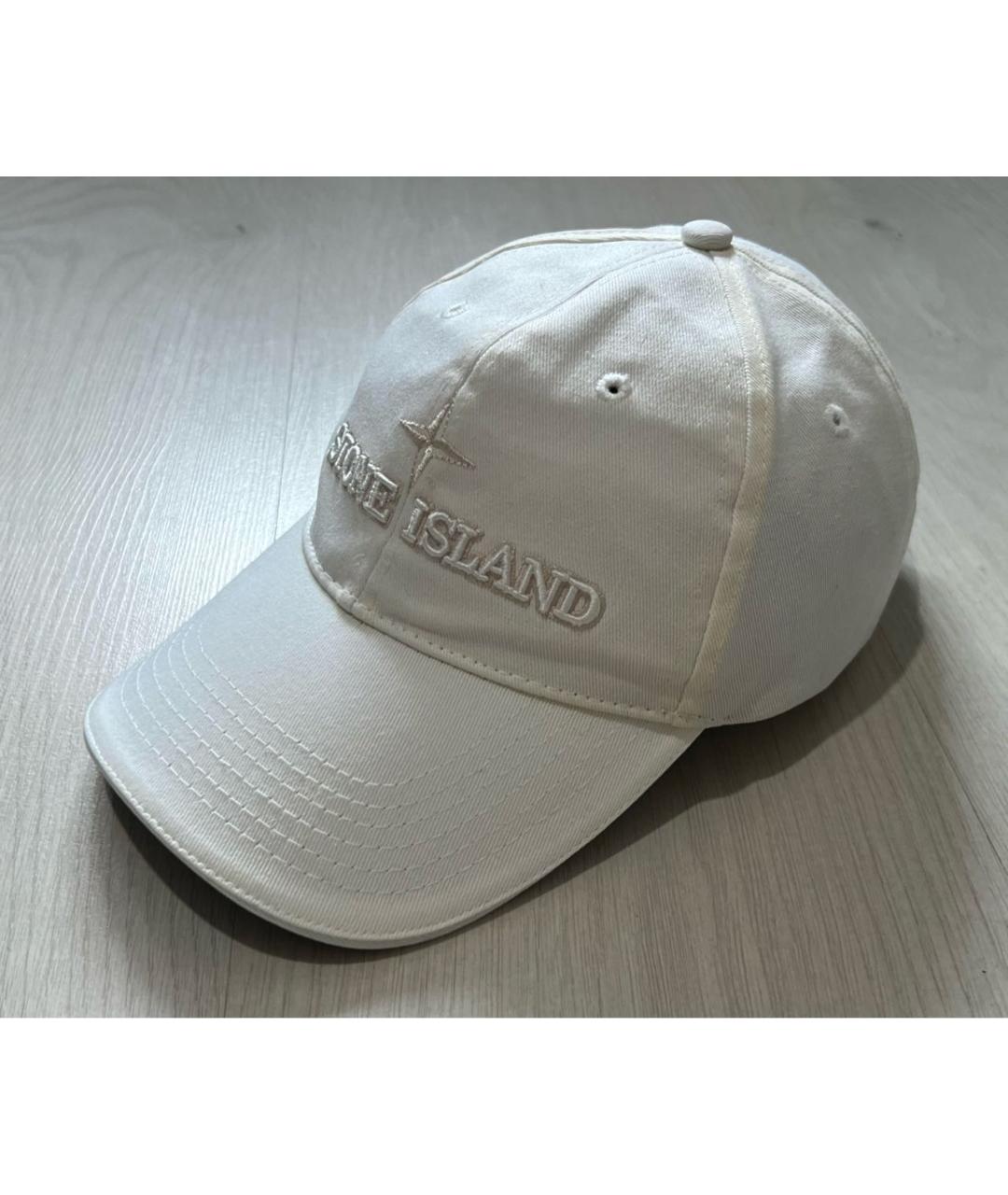 STONE ISLAND Белая хлопковая кепка, фото 2