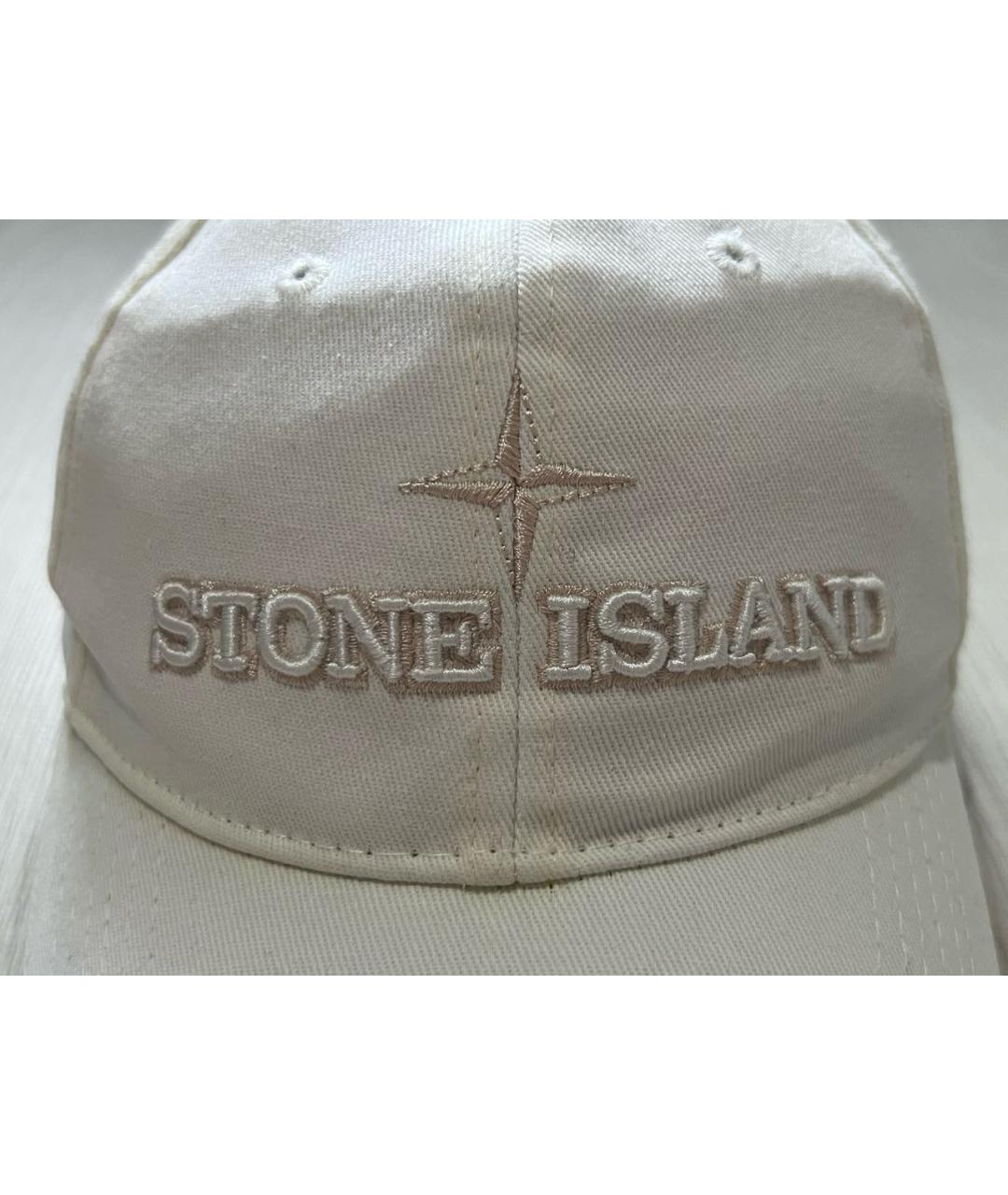 STONE ISLAND Белая хлопковая кепка, фото 3