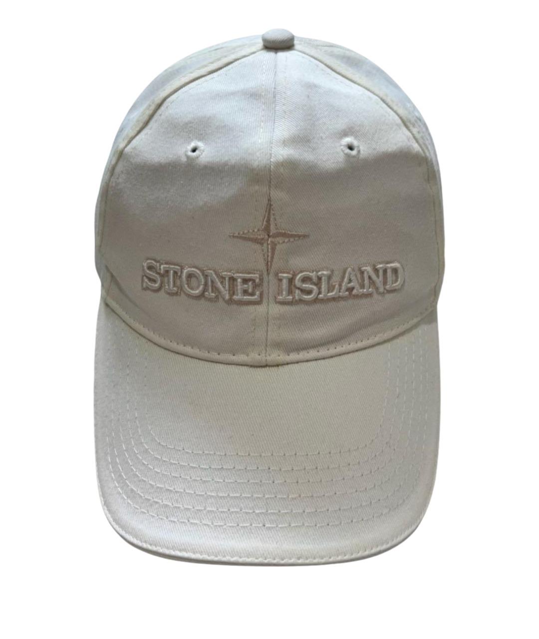 STONE ISLAND Белая хлопковая кепка, фото 1