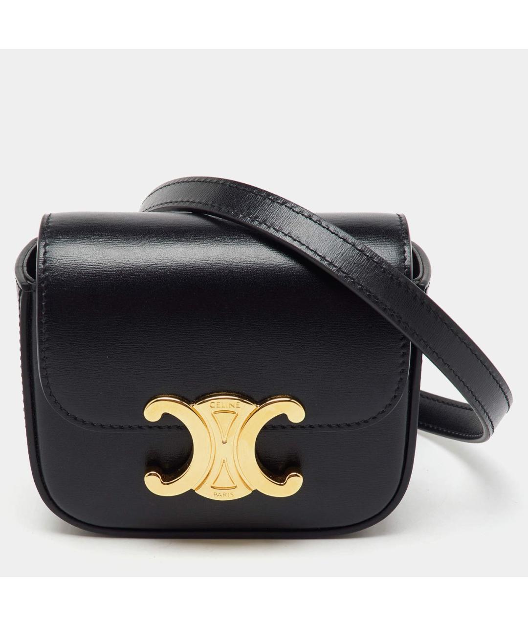 CELINE Черная кожаная сумка через плечо, фото 8