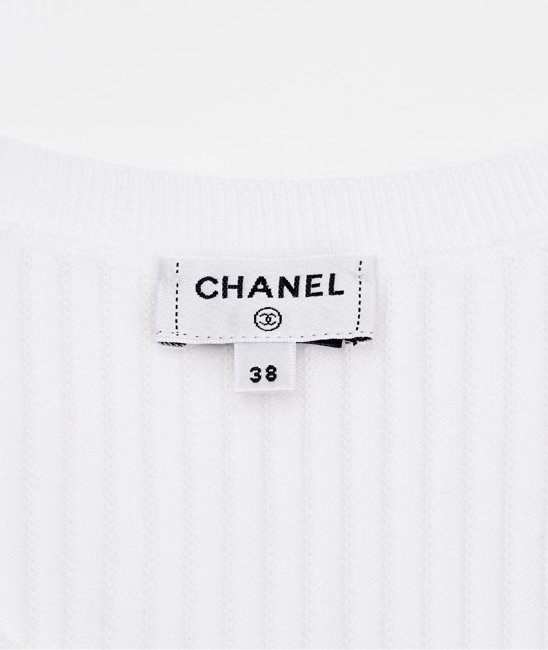 CHANEL Белая хлопковая майка, фото 5