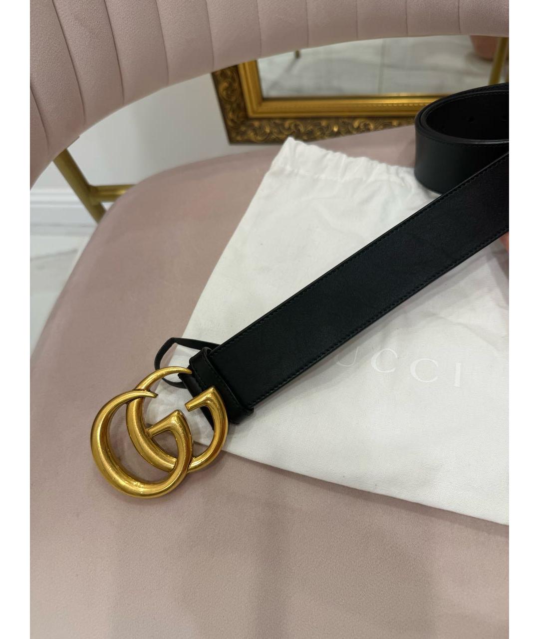 GUCCI Черный кожаный ремень, фото 6