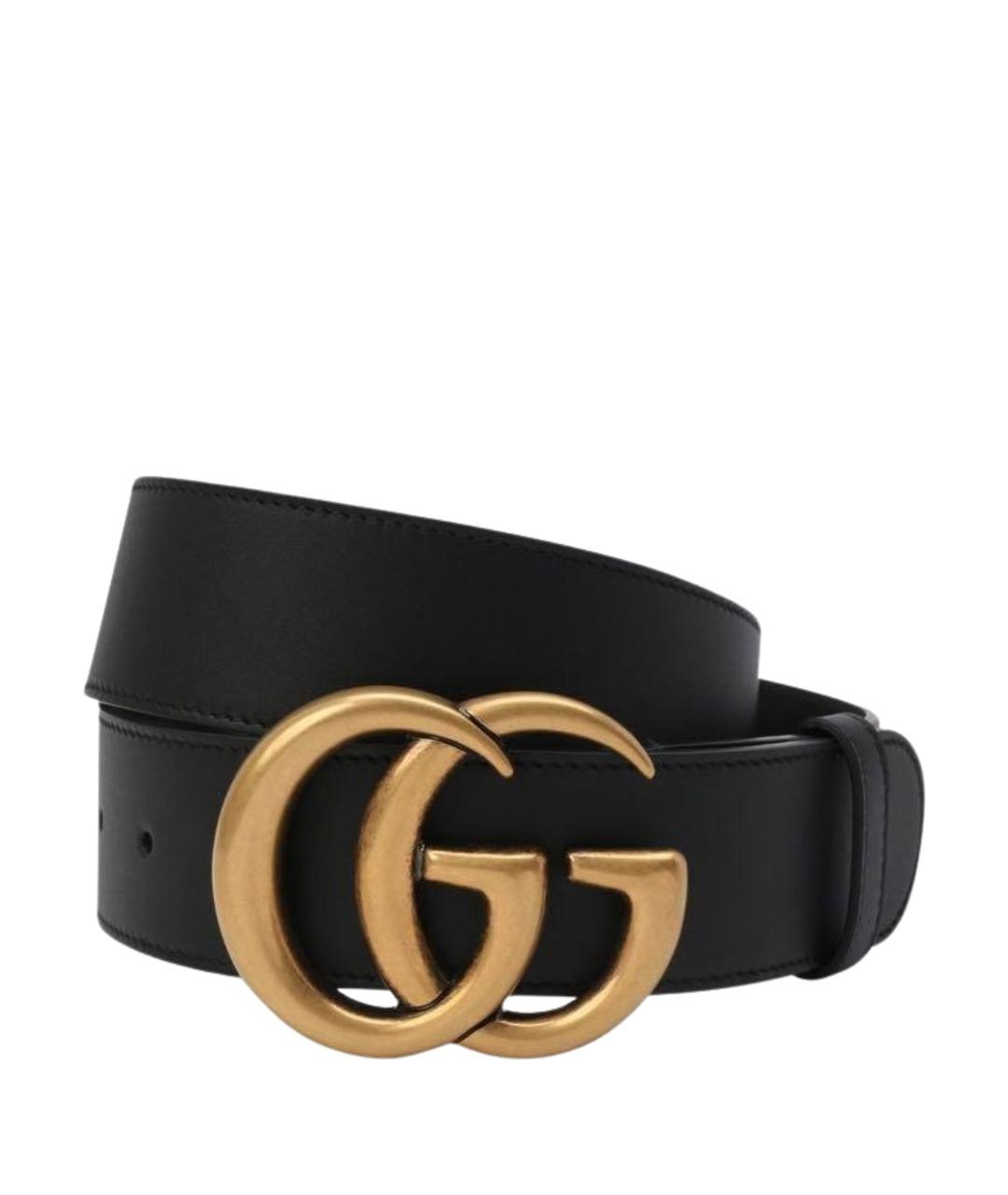 GUCCI Черный кожаный ремень, фото 1