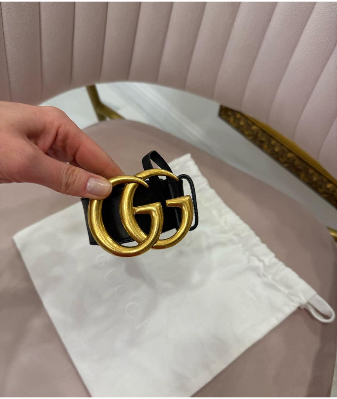 GUCCI Черный кожаный ремень, фото 8