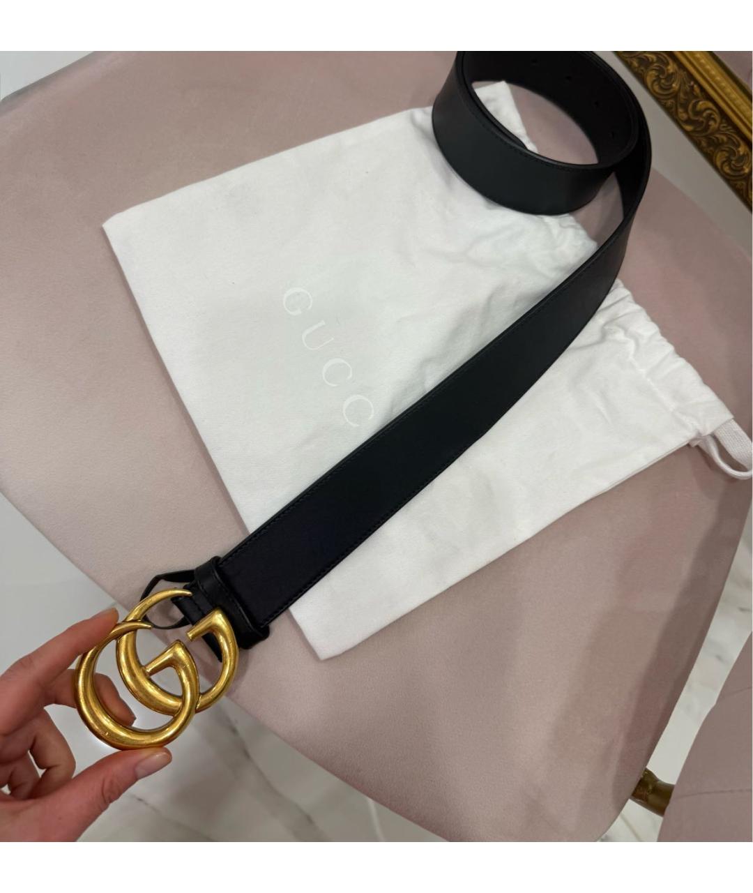 GUCCI Черный кожаный ремень, фото 5