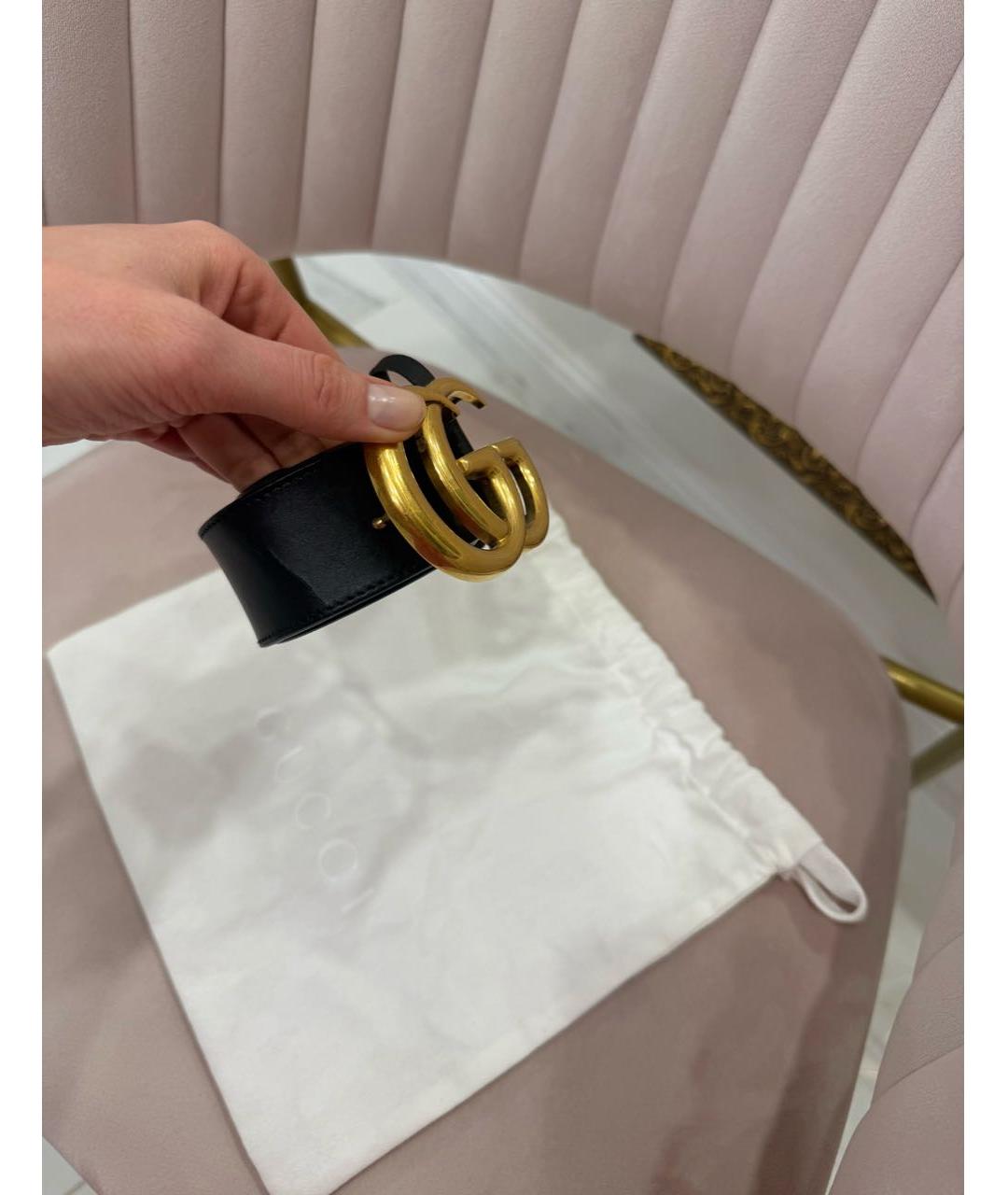 GUCCI Черный кожаный ремень, фото 7