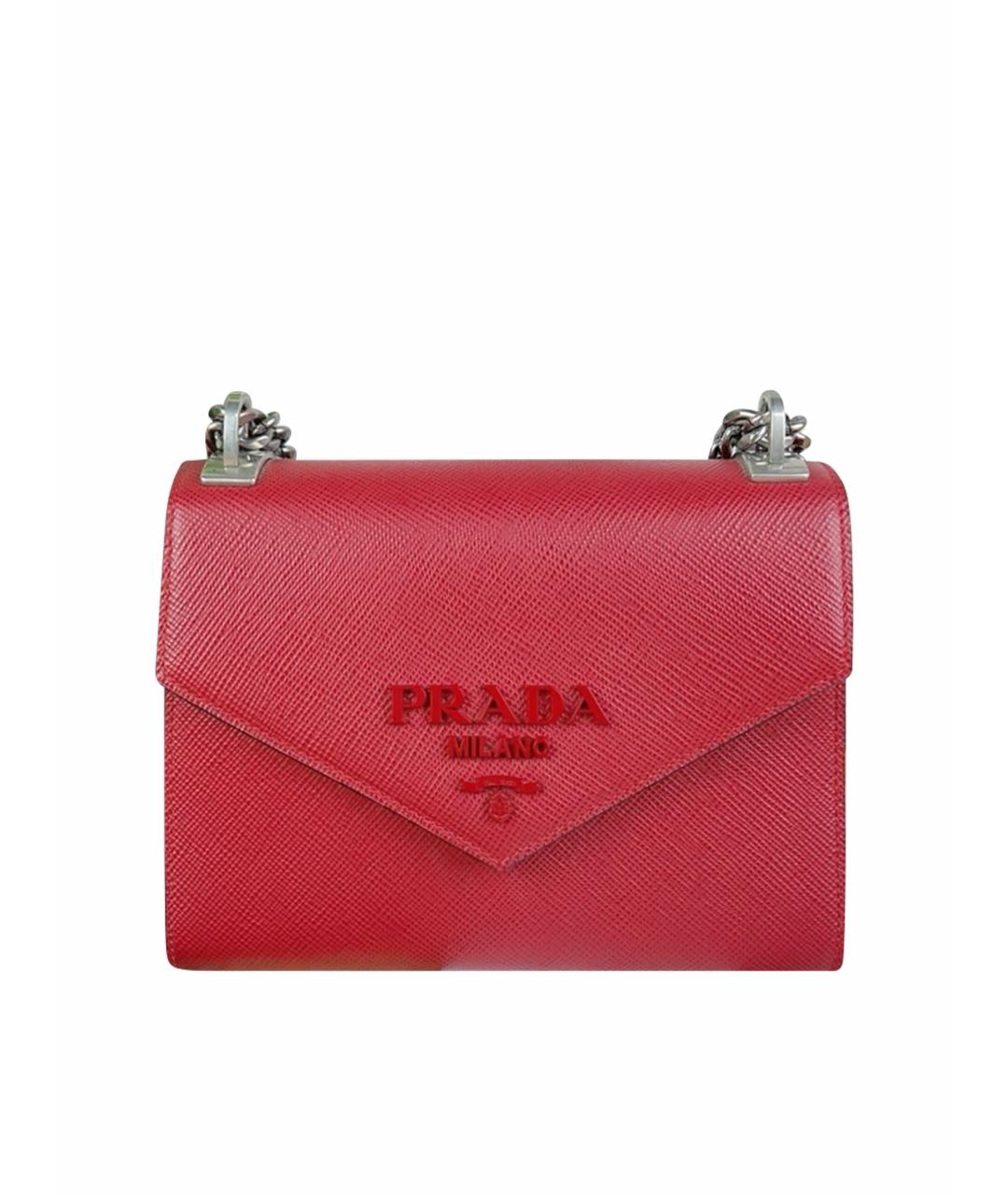 PRADA Красная кожаная сумка через плечо, фото 1