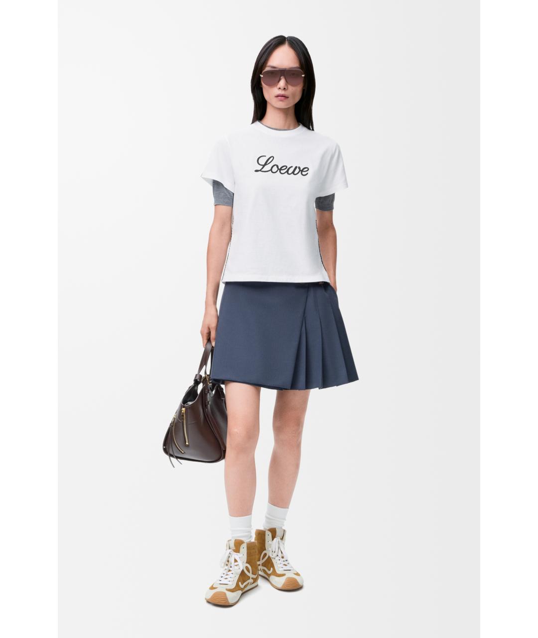 LOEWE Белая хлопковая футболка, фото 2