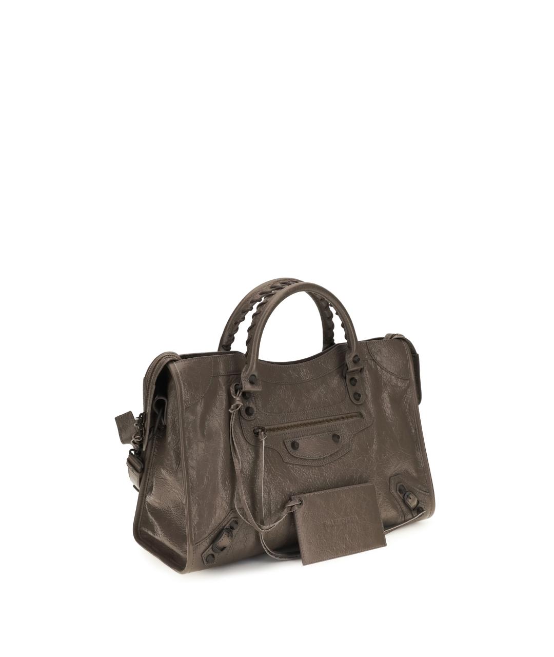 BALENCIAGA Коричневая кожаная сумка тоут, фото 2