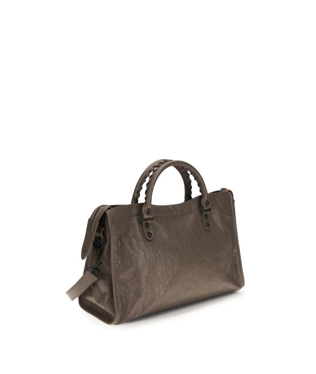 BALENCIAGA Коричневая кожаная сумка тоут, фото 3