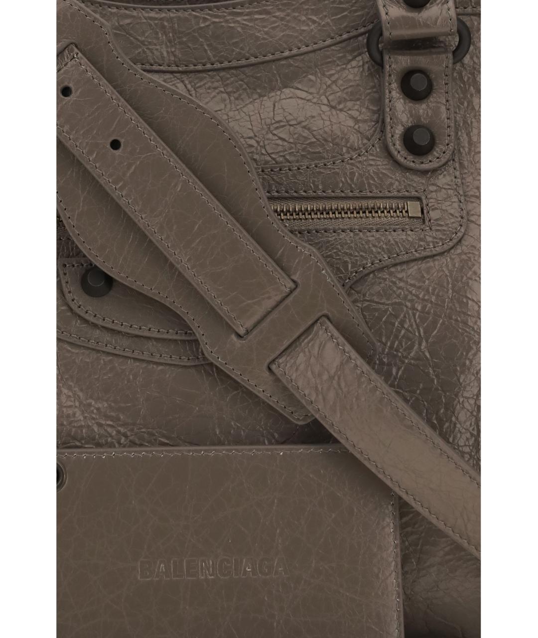 BALENCIAGA Коричневая кожаная сумка тоут, фото 4