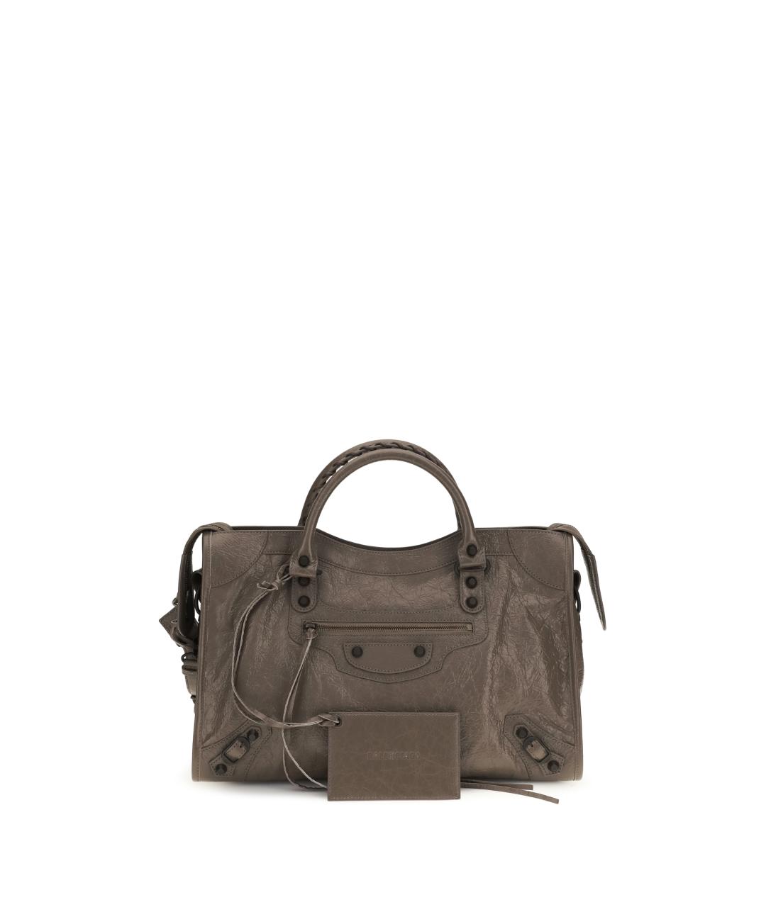 BALENCIAGA Коричневая кожаная сумка тоут, фото 1