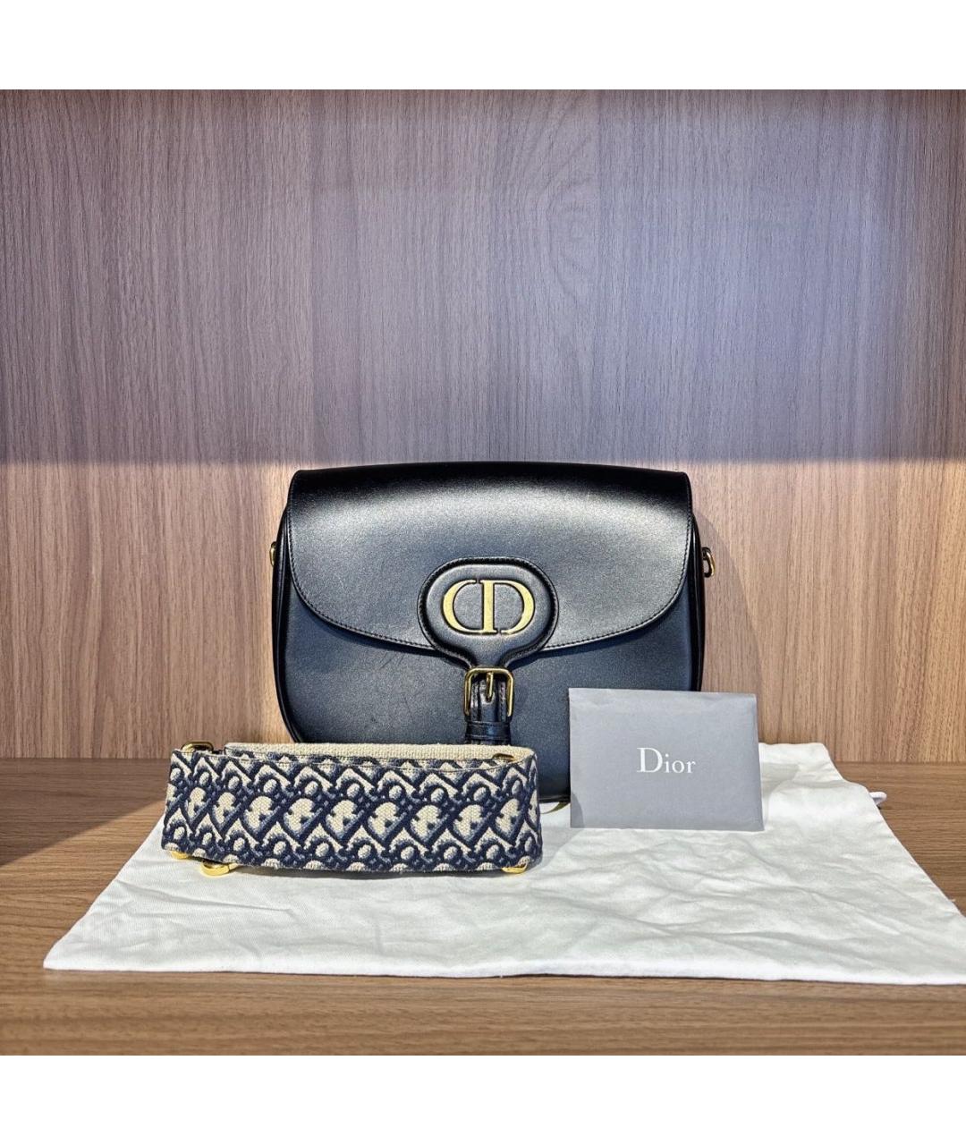 CHRISTIAN DIOR Черная кожаная сумка через плечо, фото 2