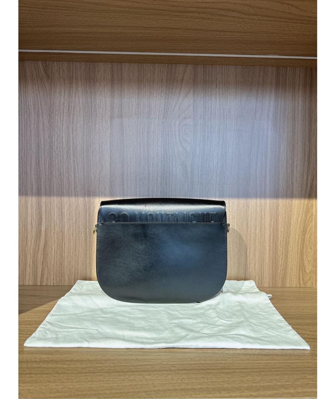 CHRISTIAN DIOR Черная кожаная сумка через плечо, фото 3