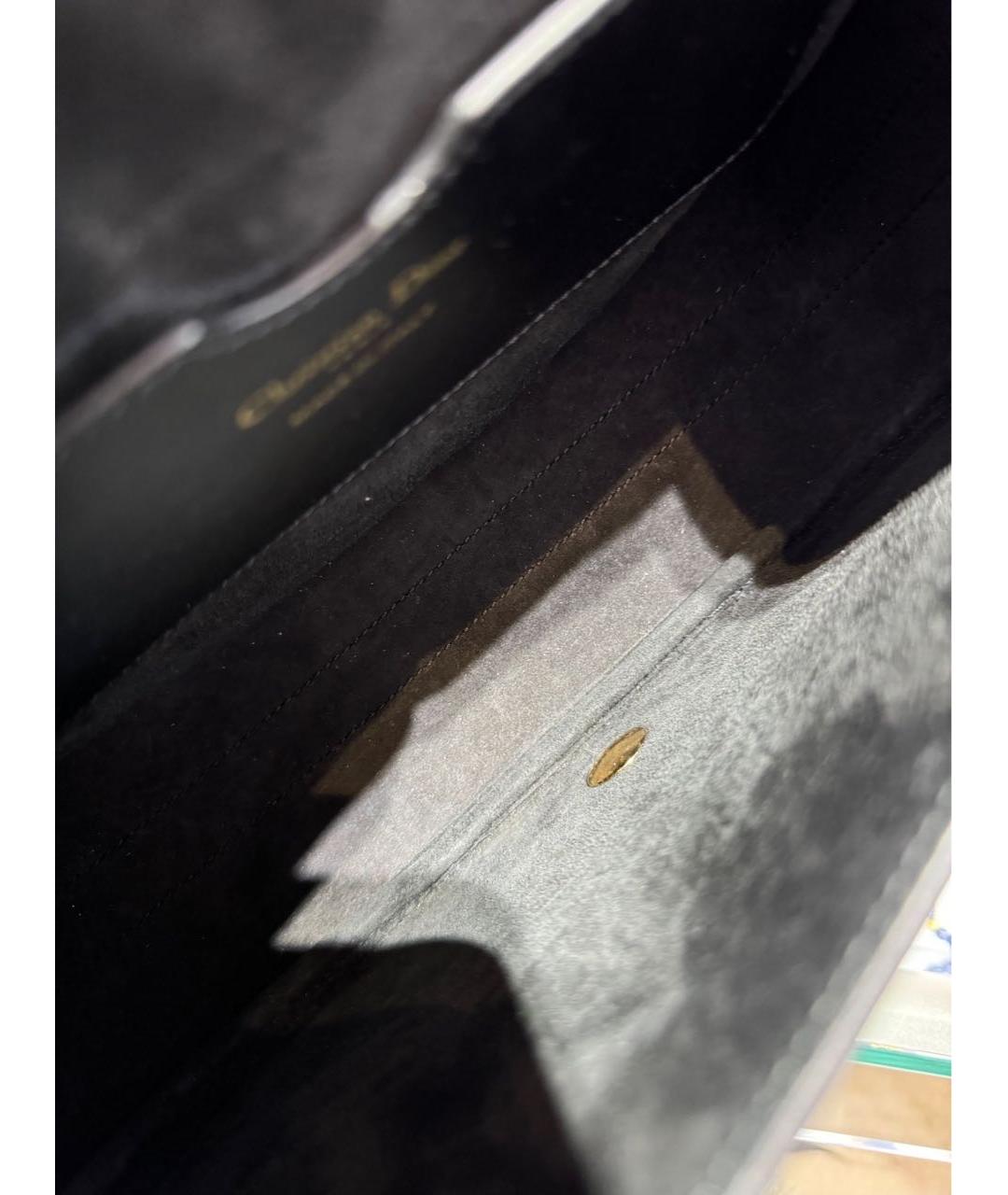 CHRISTIAN DIOR Черная кожаная сумка через плечо, фото 6