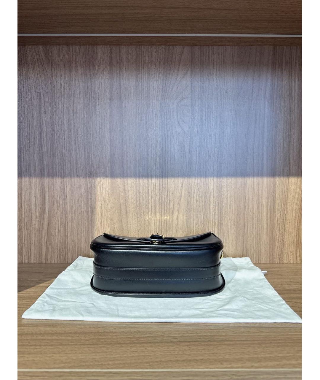 CHRISTIAN DIOR Черная кожаная сумка через плечо, фото 5