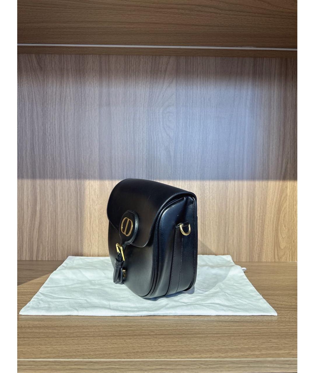 CHRISTIAN DIOR Черная кожаная сумка через плечо, фото 4