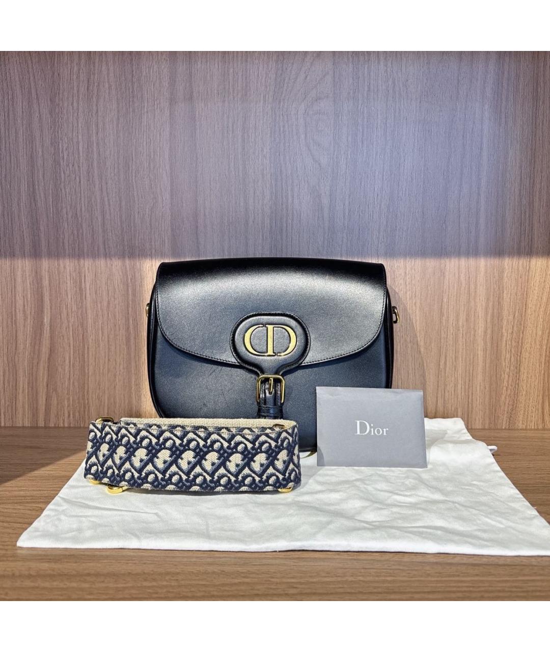 CHRISTIAN DIOR Черная кожаная сумка через плечо, фото 8