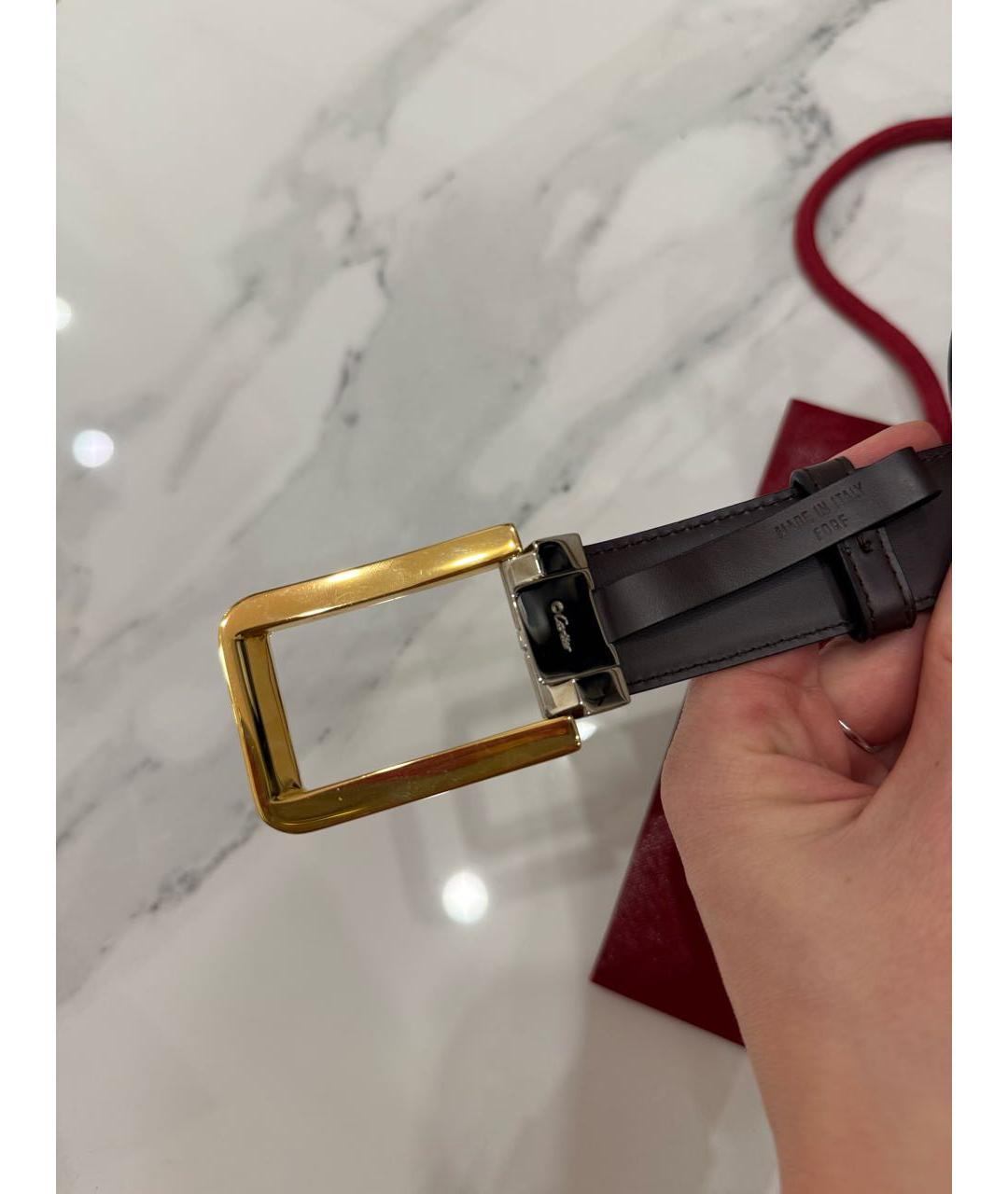 CARTIER Черный кожаный ремень, фото 5