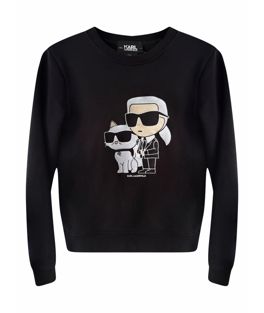 KARL LAGERFELD Черный хлопковый джемпер / свитер, фото 1